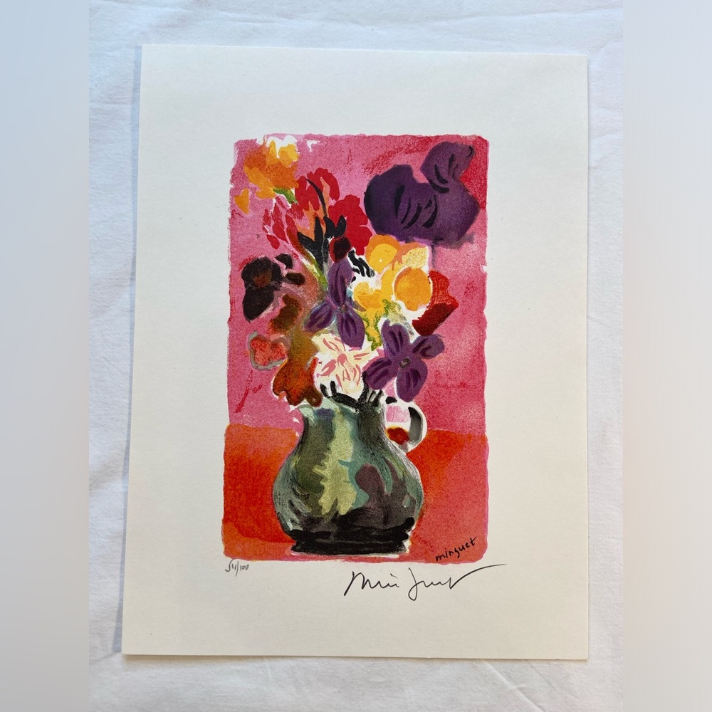 Alexandre Minguet Original Lithograph Floral Print signed and Numbered 54/100‎